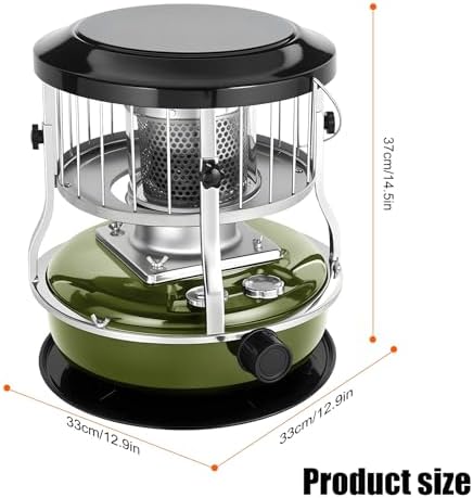 Kerosene Heater, Kerosene Stove 9000 BTU No Electricity Needed Portable Indoor Outdoor Heater for Camping, Tent, Ice Fishing, Emergency Heating – Galvanized Steel & Stainless Steel Construction Red