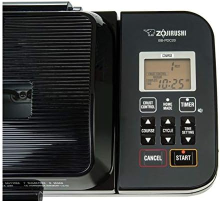 Zojirushi Bb PDC20BA Virtuoso Plus 2 Lb Breadmaker, Black | Gluten-free and whole-wheat programs, dual heaters, 13-hour timer