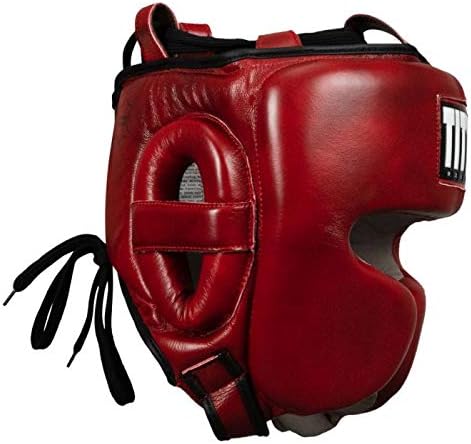 TITLE Boxing Blood Leather Sparring Headgear - MMA & Muay Thai Protection