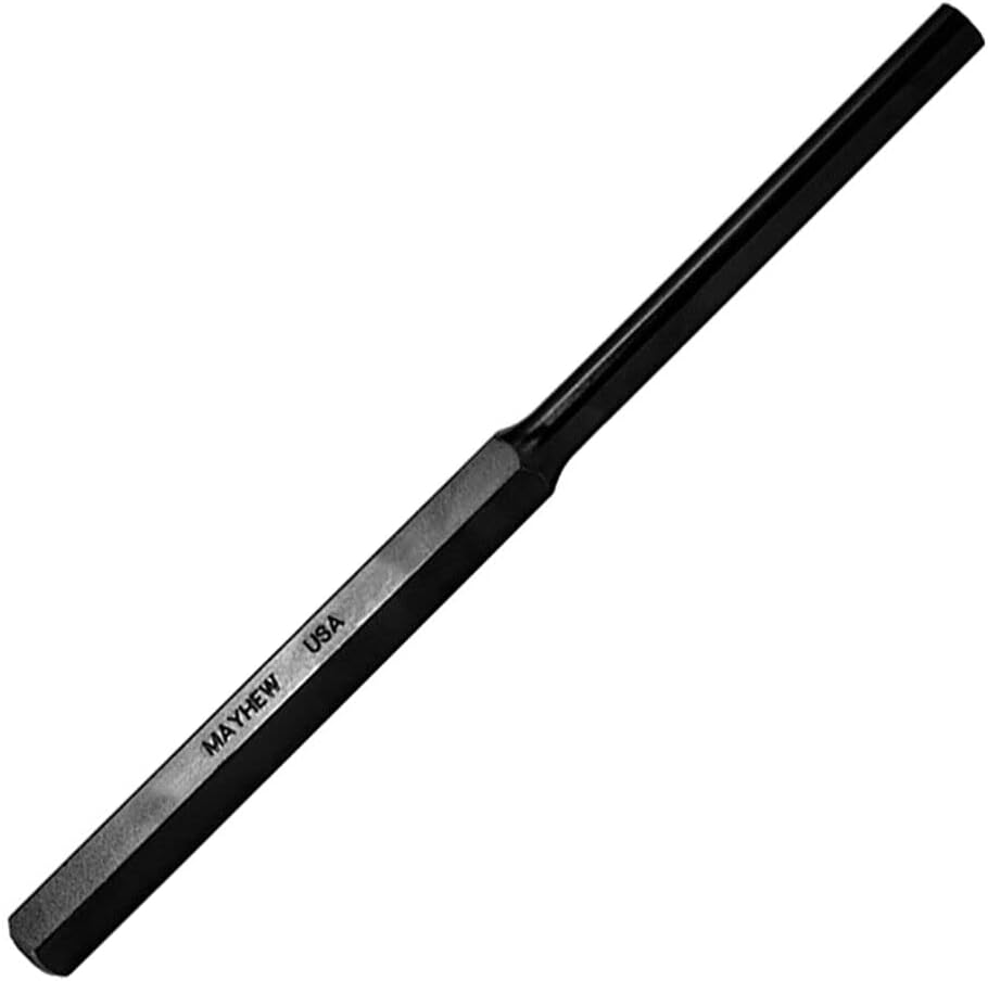 Mayhew Tools 21500 Extra Long Pin Punch, 1/8" x 8", Black Oxide Finish