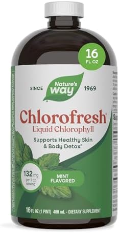 Nature's Way Chlorofresh Liquid Chlorophyll, Chlorophyllin Copper Complex, Internal Deodorant Supplement, Supports Healthy Skin and Detox Pathways*