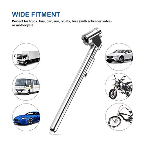 CZC AUTO Pencil Tire Pressure Gauge, Dual Head, 10-120PSI, Silver, 2 Pack