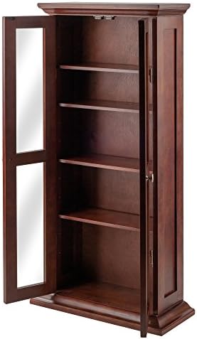 Winsome Wood DVD/CD Cabinet, Antique Walnut (94944)