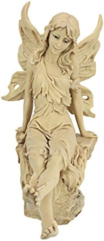 Design Toscano Twinkle Toes Fairy Garden Statue, 13 Inch, Polyresin, Ancient Ivory