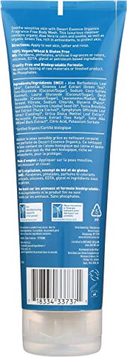Desert Essence Fragrance Free Body Wash for Sensitive Skin, 8 fl oz | Washes away daily buildup while helping preserve a calm, soft and comfortably conditioned feel.