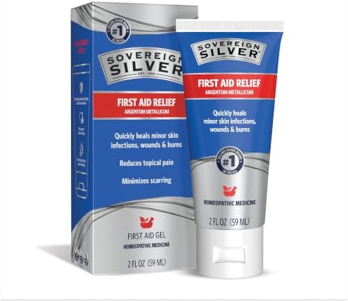 Sovereign Silver Colloidal Silver Gel, Wounds & Burns, 2 fl oz (59 mL) | Argentum Metallicum Topical Skin Care for Minor Skin Infections