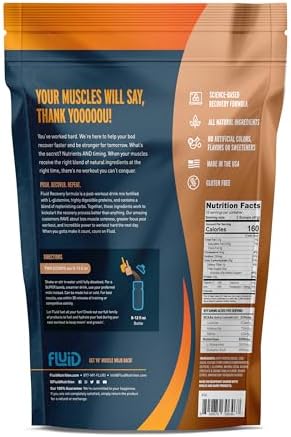 Fluid Recovery, Post-Workout Drink Mix, Whey Isolate Protein, L-Glutamine, Carbs, All Natural Ingredients, Gluten-Free, Lactose-Free (Tropical Fruit)