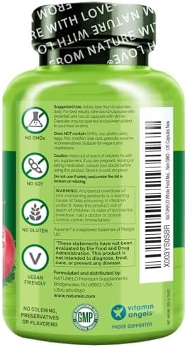 NATURELO Whole Food Multivitamin for Women - with Vitamins, Minerals, & Organic Extracts - Supplement for Energy and Heart Health - Non GMO - 120 Vegan Capsules | Women's Multivitamins with Vitamins, Minerals, Organic Extracts for Energy and Heart Health…