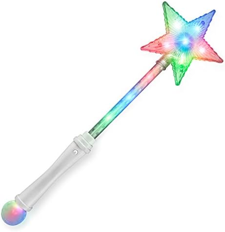 FlashingBlinkyLights Light Up White Super Star Princess LED Wand
