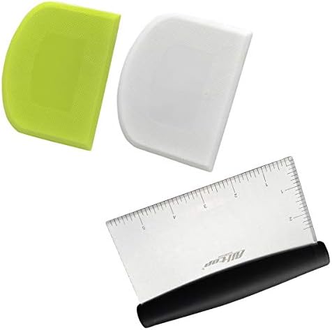 ALLTOP Bowl Spatula & Bench Scraper, Flexible Plastic Multipurpose Kitchen Pastry Cutter Tool