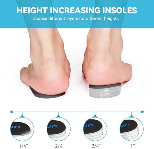 Sumifun Heel Lift, 4-Layer 1 Inch Gel Shoe Lifts for Women Uneven Legs, Adjustable Orthopedic Heel Lifts for Heel Pain and Leg Length Discrepancy