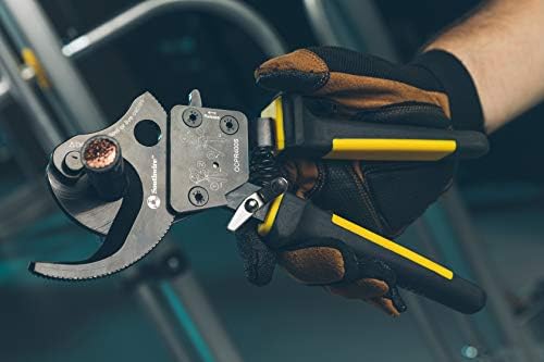 Southwire Cable Cutter Tool - Ratcheting Action for Smooth, Controlled Cuts - Hardened Steel Blades - Molded Grip - Cuts Copper & Aluminum Wire - 750 MCM Capacity