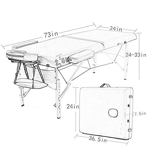 BMS Massage Table Portable Massage Table Adjustable Height Massage Bed with Storage for Woman & Man