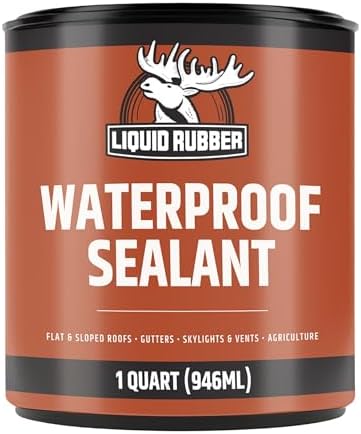 Liquid Rubber Waterproof Sealant - Roof & Gutter Coating, Black, 1 Quart | DIY Leak Repair Coating, Flexible Elastomeric Waterproofing Membrane for Flat & Low-Slope Roofs, Gutters, Concrete, Plywood