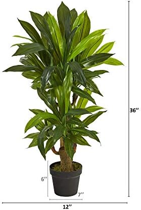 Nearly Natural 3 ft Artificial Corn Stalk Dracaena Real-Touch Floor Plant
