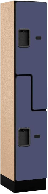 Salsbury Industries Double Tier 'S' Style Designer Wood Locker, Mahogany, 5' 3" x 15"