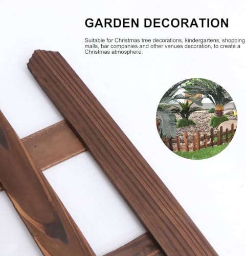 DOITOOL White Picket Fence Garden Border, Wood Decorative Garden Fence Animal Barrier Landscape Fencing Border for Dogs, Flower Bed