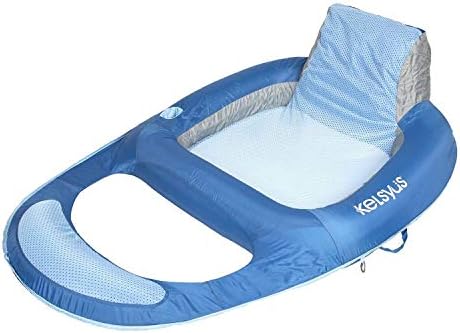 Kelsyus Spring Float Pool Lounger Chair, Light Blue | Fast Inflation for Immediate Use During Travel, Fits Most Adults and Teens