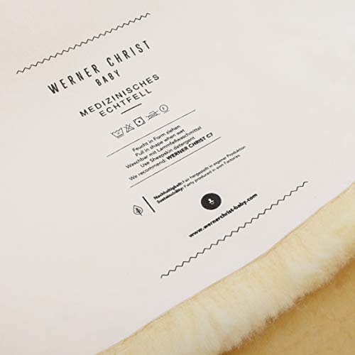 Werner Christ - Genuine Sheepskin BABYSWEET - Cuddly, Medical Fur, Ideal for Baby Carriages, as a Crawling mat or Rug. Length +/- 37.3", Color Natural Gold-Yellow