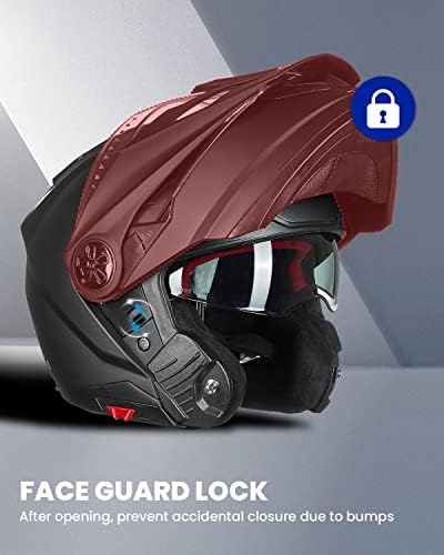 ILM Motorcycle Full Face Modular ATV Helmet Three in One Snowmobile Casco with Pinlock Anti Fog Visor for Men Women DOT Model 909F