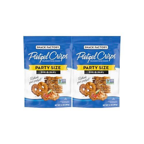 Snack Factory Original Pretzel Crisps, Non-GMO, 14 oz Party Size Bag