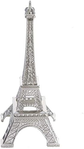 Simply Elegant 10" Metal Eiffel Tower Statue Decor Centerpiece Great for Weddings and Paris Themed Parties (Silver)