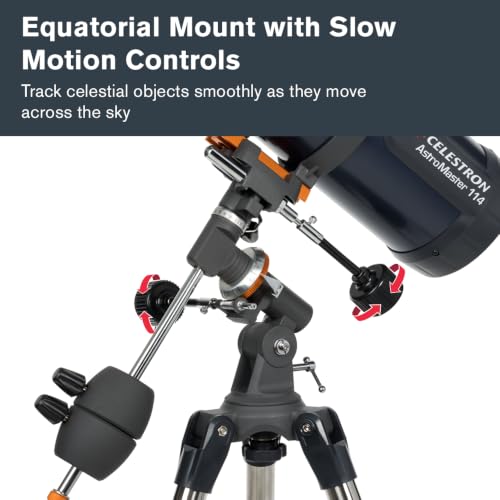 Celestron AstroMaster 130EQ Telescope for Deep-Sky Beginners | Large 130mm Optics, Bright Moon & Deep-Sky Views, Perfect First Telescope, German Equatorial Mount with Easy Manual Controls