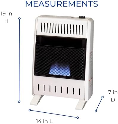 ProCom Heating Liquid Propane Ventless Blue Flame Heater With Base Feet - 10,000 BTU, Manual Control - Model# ML100HBA-B