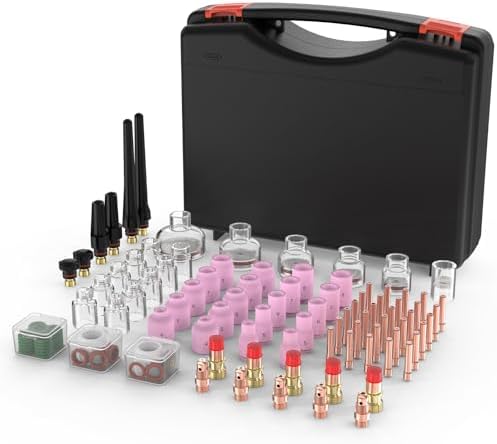 YESWELDER 49Pcs TIG Welding Torch Stubby Gas Lens #10 Glass Cup Kit