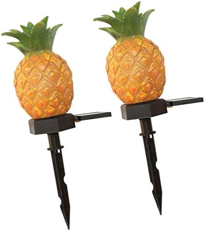 Uonlytech 2-Pack Pineapple Solar Outdoor Landscape Lights Waterproof Solar Garden Lamps for Pathways Yard Patio Party Outdoor Decoration