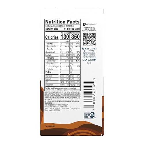LILY'S Salted Caramel Extra Dark Chocolate Style No Sugar Added, Sweets Bar, 2.8 oz