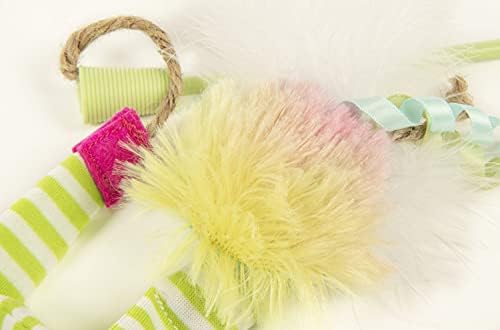 SmartyKat Frisky Flyer Feather Wand Cat Toy, Extendable Up to 24" - Blue, One Size