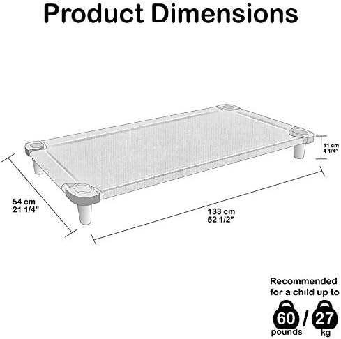 Acrimet Toddler Cot Bed for Kids, Travel, Day Care, 52" x 21" Yellow 1 Pack | Portable, Stackable Design