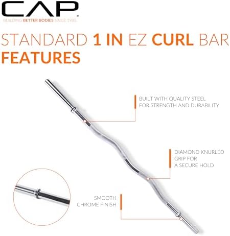 Cap Barbell 47-Inch Standard Solid E-Z Curl Bar