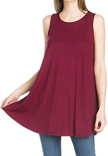 Women's Rayon Span Tank Top Tunic-Solid