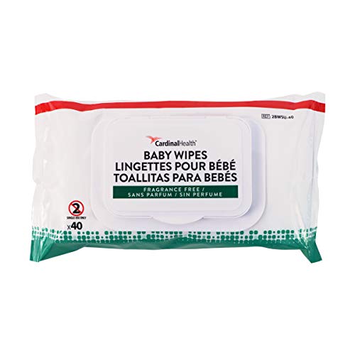 Cardinal Health 2BWSU-40 Standard Baby Wipes - Hypoallergenic - Free of Dyes, Fragrances, Lanolin, Parabens, Phthalates, Sulfates, 1