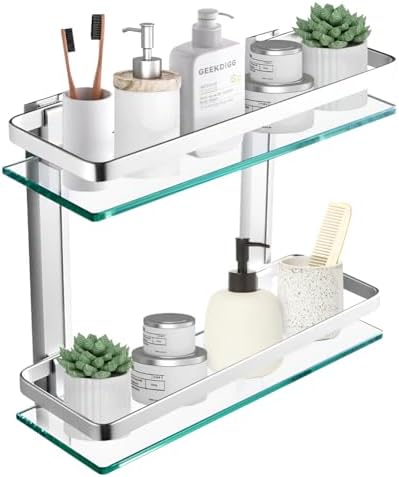 Comfecto 2-Tier Bathroom Glass Shelves