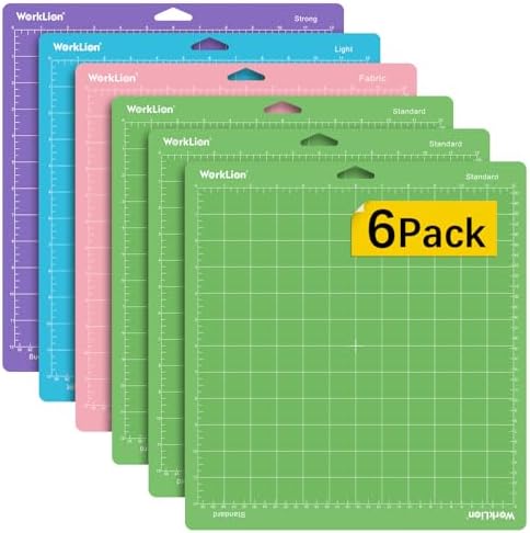 WORKLION Cutting Mat 12x12 Compatible with Maker/Maker 3/Maker 4/Air 2/Explore 3/4, Variety Sticky（Standard, Light