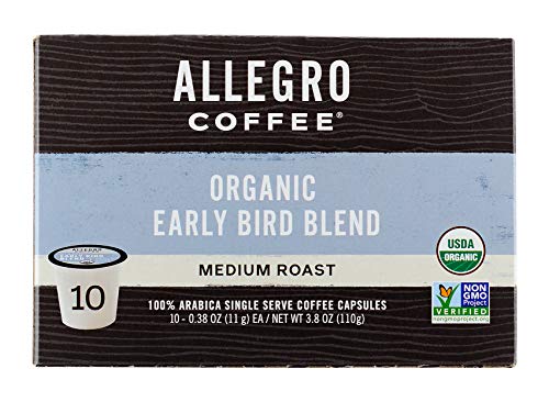 Allegro Coffee, Coffee Breakfast Blend Pods Organic 10 Count, 3.8 Ounce