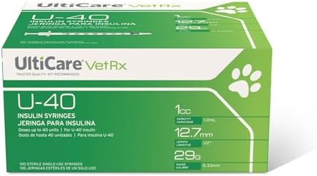 UltiCare VetRx U-40 1cc Pet Insulin Syringes, 1cc, 29G x 1/2", 100 Ct