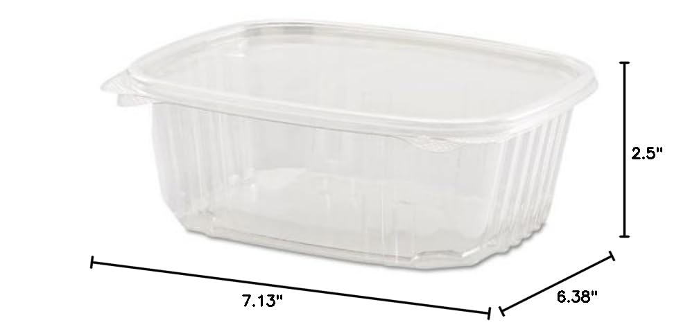 Genpak AD32 | 32oz Clear PET Hinged Deli Container | Recyclable, Made with up to 30% Post-Consumer Content, BPA Free