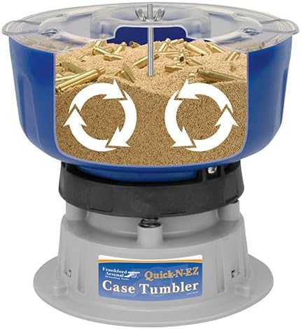 Frankford Arsenal Quick-N-EZ Vibratory Case Tumbler with Clear Viewing Lid and Durable Construction for Reloading
