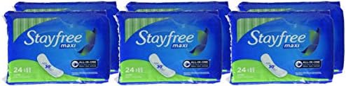 Stayfree Maxi Super Pads Wingless, Period and Leaks, 66 ct