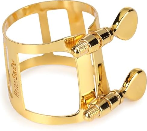 BetterSax Burnin’ Tenor Saxophone Ligature – 24k Gold-Plated Brass