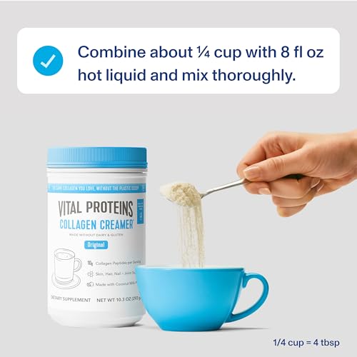 Vital Proteins Collagen Peptides Powder, Vanilla, 10.6oz | Collagen Coffee Creamer, Supports Hair Skin & Nails, Vanilla Flavor, Daily Coffee Add-In, 12 Servings