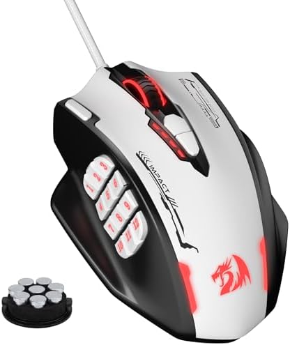 Redragon M908 Wired MMO RGB Gaming Mouse 12400 DPI Remapping Keys | Stable Lag-Free Connection, Redefine Keybinding Macro, Vibing Backlight, Ergonomic Grip Body Comfort