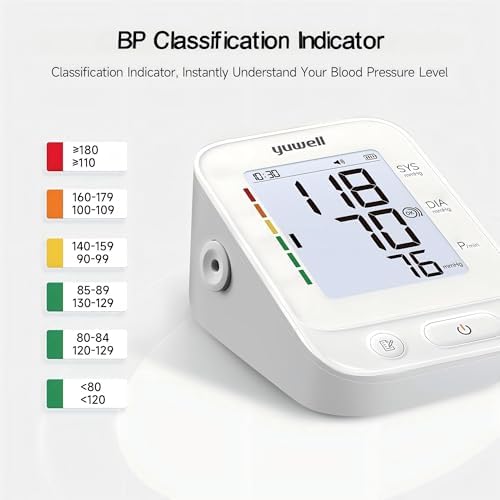 yuwell Blood Pressure Monitor, Large Upper Arm Blood Pressure Cuff, Digital Blood Pressure Machine for Home Use, Large Display, Stores 99 Readings