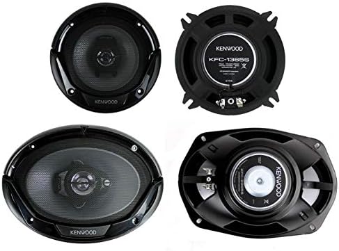 2) Kenwood KFC-1365S 5.25" 250 Watt 2-Way + 2) 6x9" 400 Watt 3-Way Car Speakers