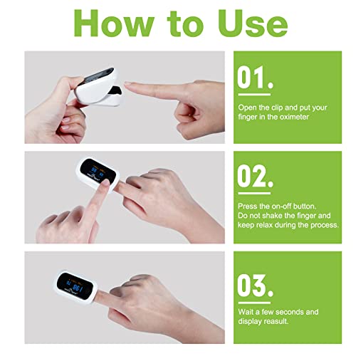 easy@Home Fingertip Pulse Oximeter - SpO2 & Heart Rate Monitor EHP035