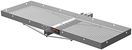 CURT 18100 Tray-Style Trailer Hitch Cargo Carrier, 500 lbs. Capacity, 60-Inch x 19-Inch, Fits 2-Inch Receiver